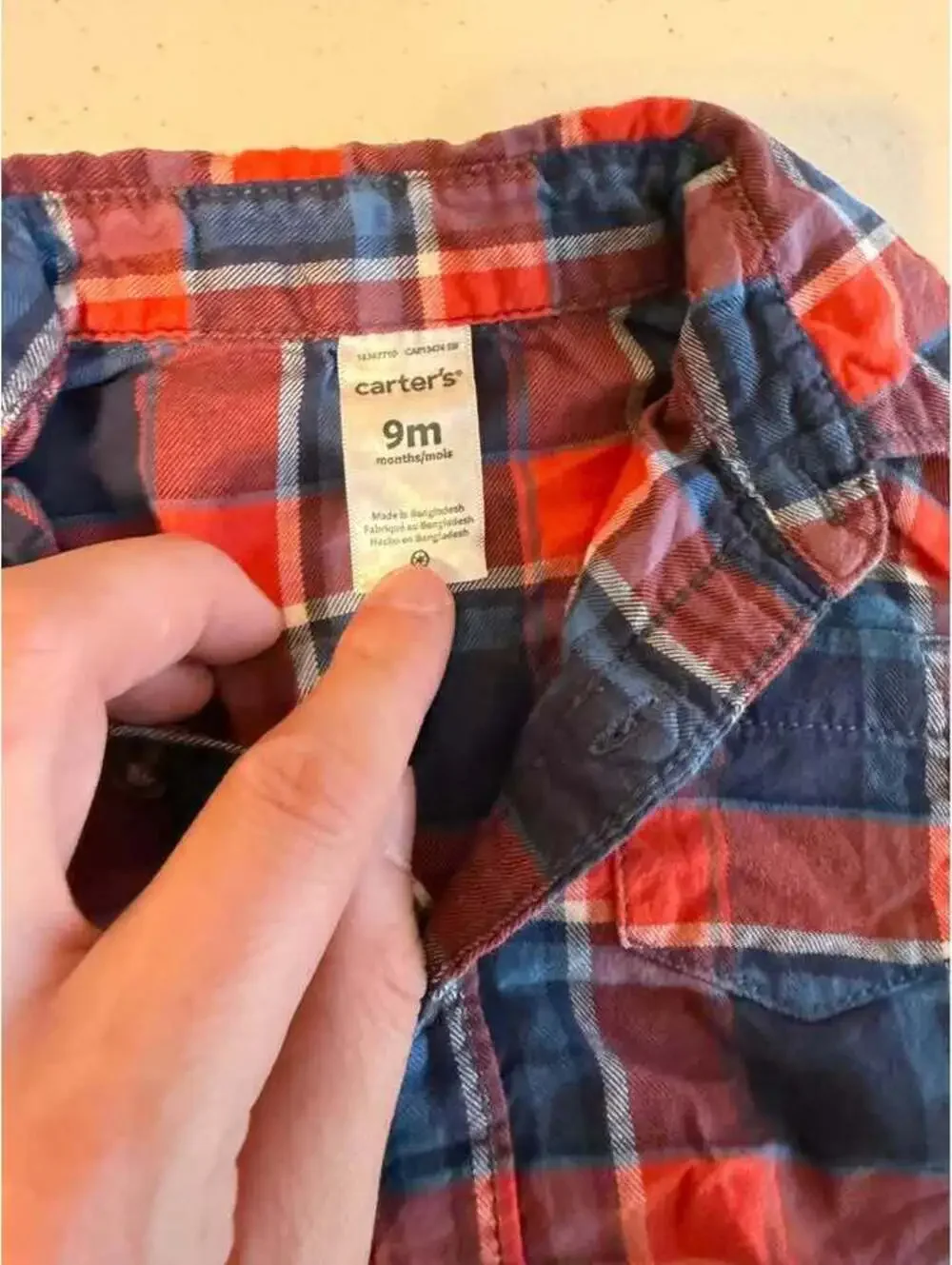 Carter's 9 Months Plaid Shirt and Jogger Set
